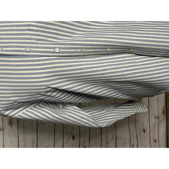 Vintage Ralph Lauren Chaps cotton/linen striped button-down shirt Size 16 1/2 - Picture 4 of 8